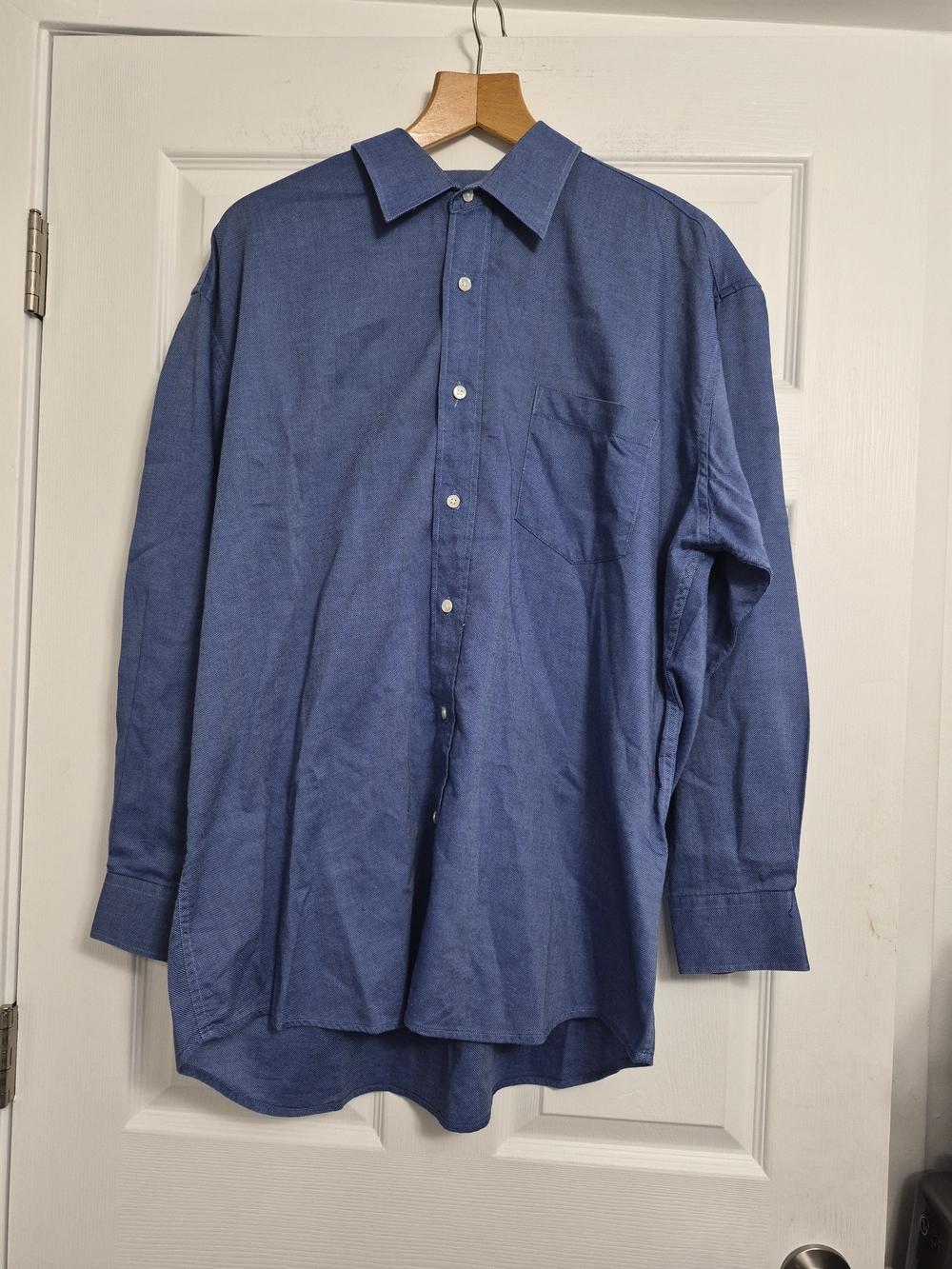 Oscar de la Renta Men's Blue Button-Down Shirt